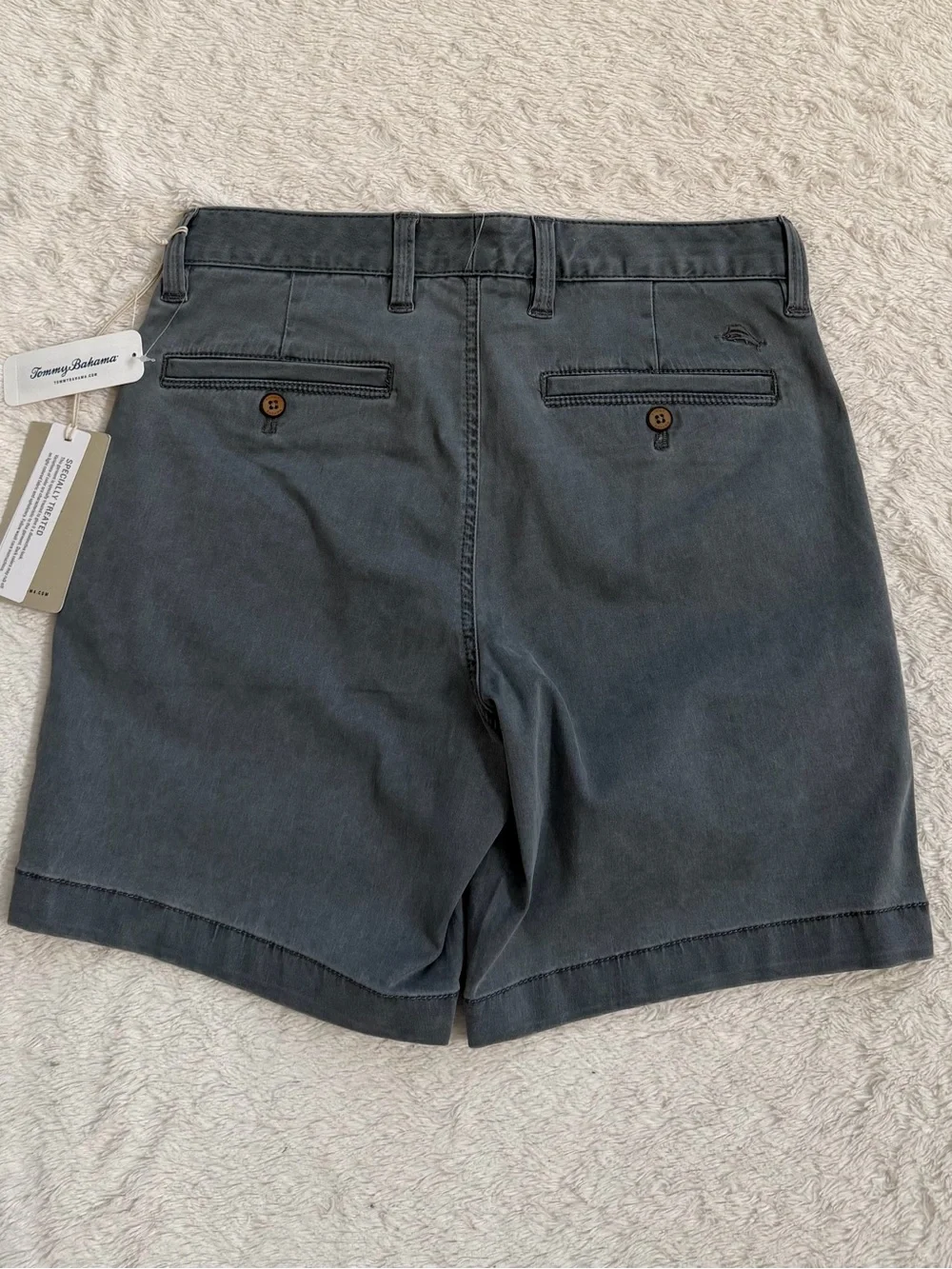 Tommy Bahama Boracay Chino 7-Inch Shorts IN Fog Gray NWT